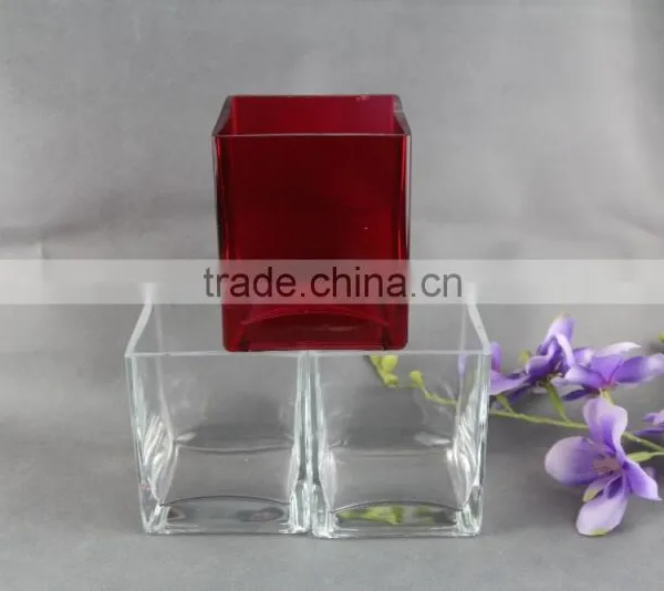 Machine-made Color Cube Glass Vase photo-4
