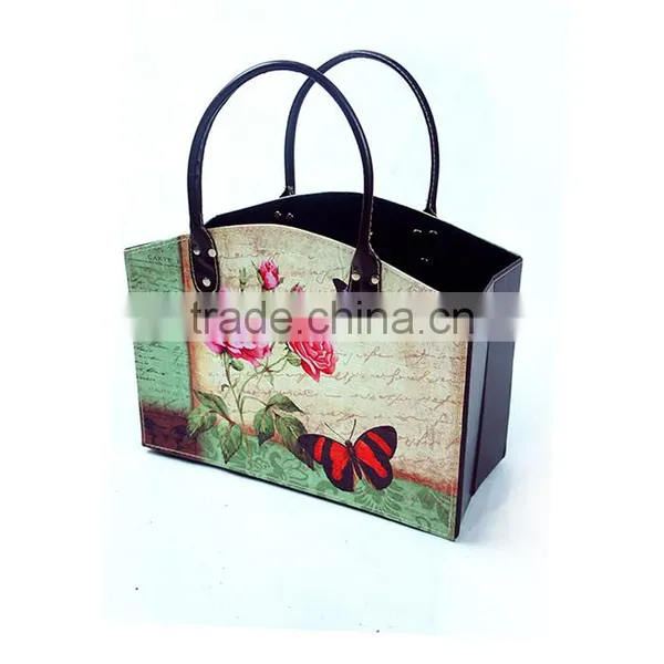 Faux Organizer Folding Storage Basket / Magazine & Newspaper Holder Bin photo-3