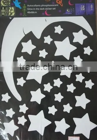 Peel and Stick Glow in Dark Moon and Stars