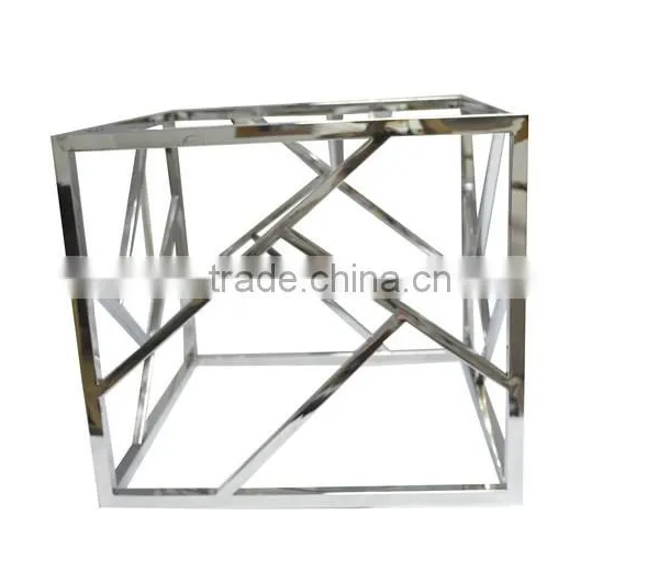 Modern Living Room Rose Gold Stainless Steel Clear Square Glass Coffee Table photo-3