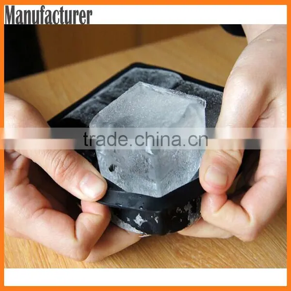 Hiqh Quality 4 Caves Silicone Ice Cube Tray / 4 Cubes Square Silicone Ice Mold photo-4
