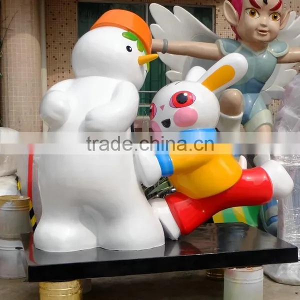Outdoor Big Snowman With Rabbit Decoration photo-3