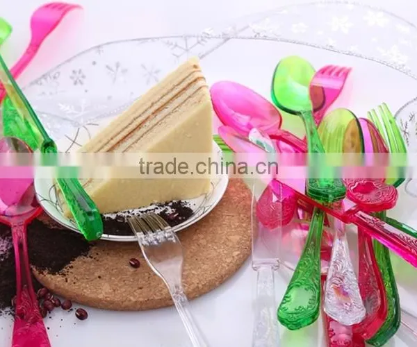 Wholesale Big Plastic Dessert Cake Cutlery Set/plastic Fork Knife Spoon Set ,dinnerware photo-4