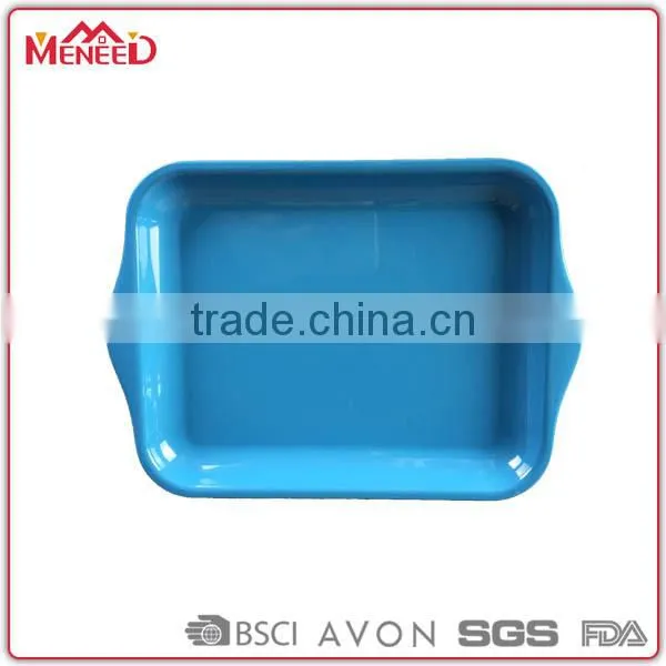 Solid Color Melamine Handled Trays, Cheap 9inch Lunch School Tray photo-3