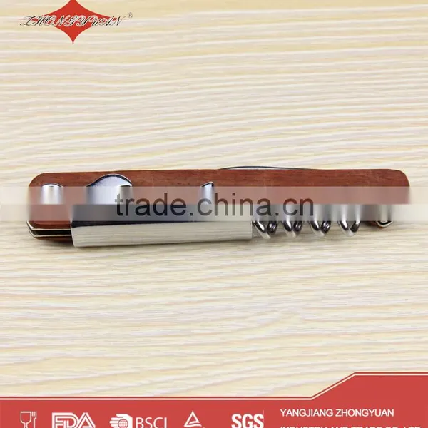 Multi Functional Wooden Handle Corkscrew Wine Opener photo-2