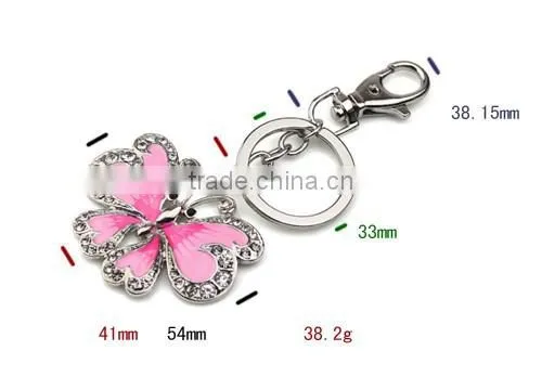 Wholesale Heart Shaped Metal Keyring Rhinestone Key Chain KY07-0006 photo-3
