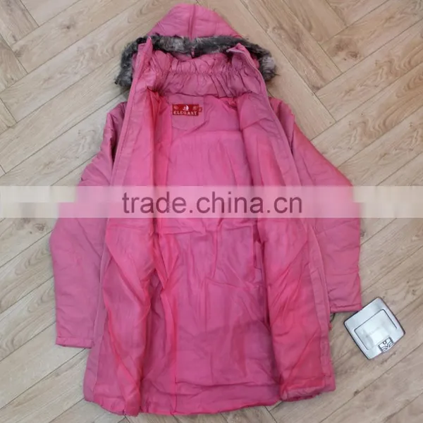 2016 Padding Ladys Winter Long Jacket With Fake Fur Hood photo-5