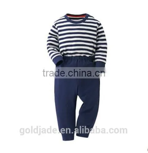 2016 Wholesale Kids Baby Stripe Pajama Suits Kids Stripe Cotton Pajamas photo-2