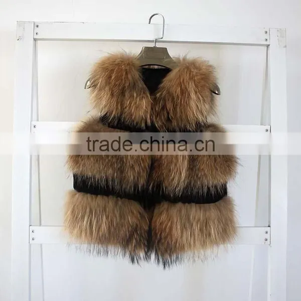 Myfur Luxury Genuine Raccoon Fur Vest Waistcoat Customized Color Women Fur Garment photo-5