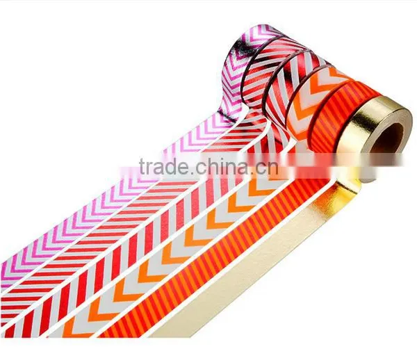 6 Pure Colors Washi Tape One Set Adhesive Paper Fringe Pattern 1.5cm*10m photo-2