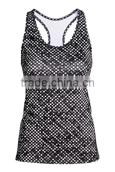 OEM Nylon Lycra Ladies Tops Images Women Fitness Workout Tank Tops photo-2