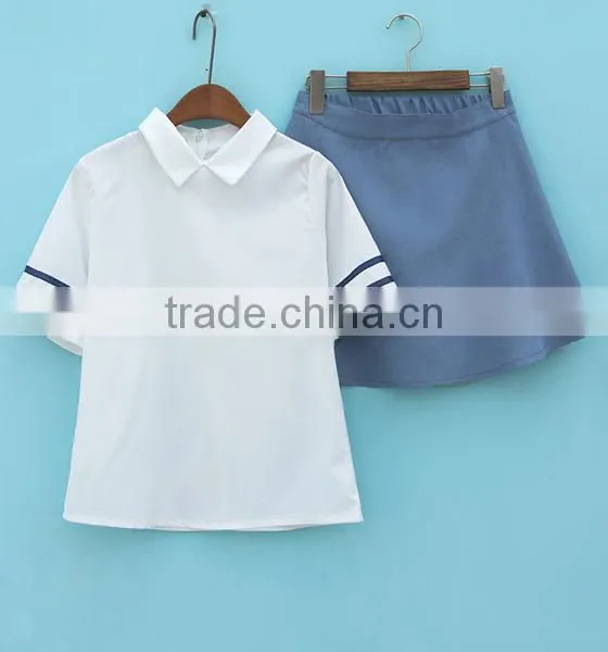 2017 New Design Summer Chiffon Lolita White Sailor Sexy Girls High School Uniform Design photo-2