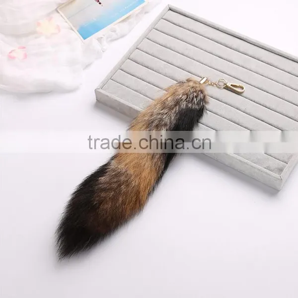 New Fox Fur Fur Imports 40cm Real Hair Fox Hair Tail Multi-color Color Bag Pendant Wholesale photo-6