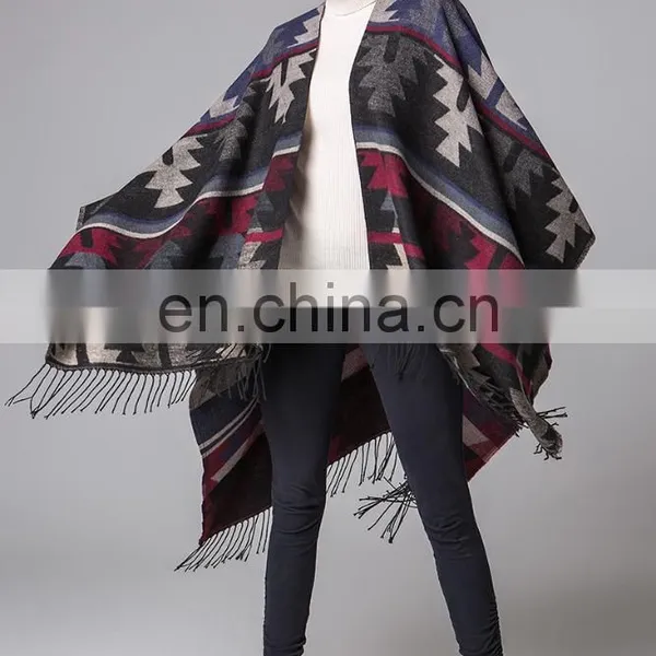 Cashmere Scarf Lengthened And Thickened Folk Style Travel Down Cape Cloak photo-2