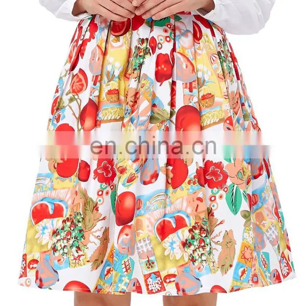 18 Colors Grace Karin Women Vintage Skirt Pinup 50S 60S Cotton Skirt Autumn Skirts Dance Vestidos CL6294-8# photo-3