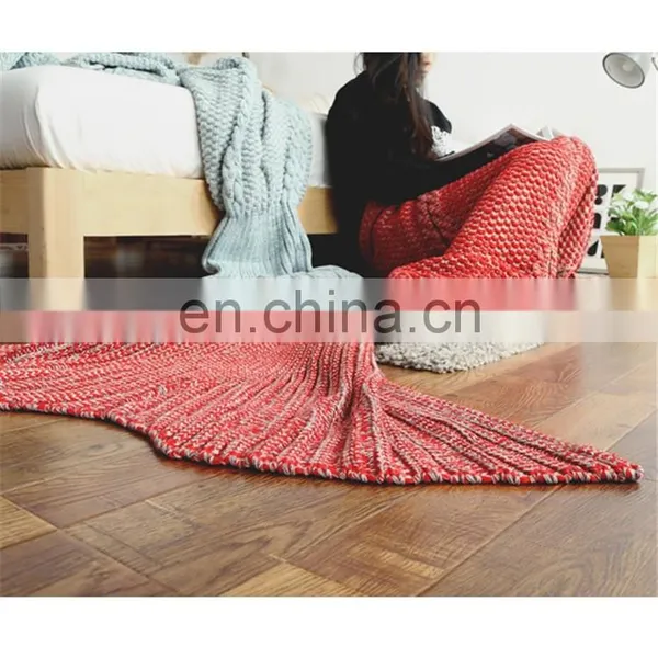 Super Soft Wool Knitted Mermaid Tail Blanket Adult Handmade Crochet Mermaid Blanket Sofa Warm Wrap Sleeping Bag Mermaid Blanket photo-3