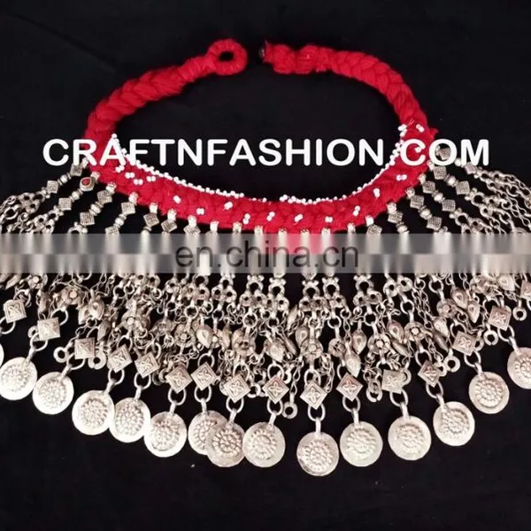 Vintage Gypsy Pendant, Belly Dance Costuming Boho Pendant-Afghan Banjara Style Necklace photo-3