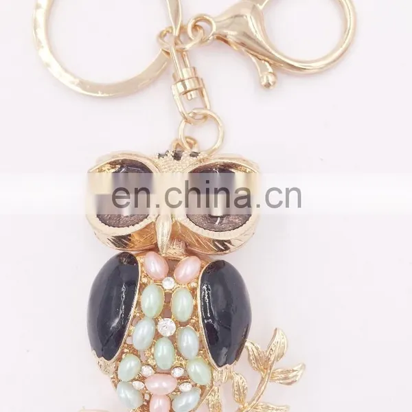 Cute Owl Keychain Rhinestone Purse Bag Pendant Charm Keyring Key Chain photo-4
