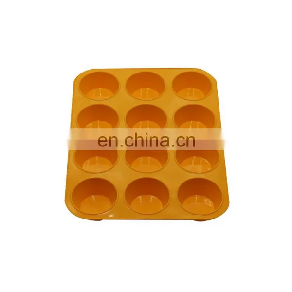Silicone Cake 12-hole Round Muffin Plate DIY Egg Tart Six-hole Cake Flat Bottom Baking Plate Mould photo-5