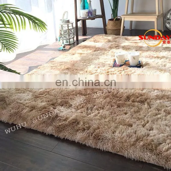Cheap China 100% Polyester Long Pile Tie-dying PV Plush Rug Area Carpet photo-3