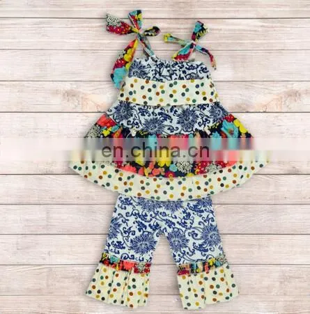 Latest Fashion Summer Dresses Pants 3 Pcs/set 2019 Baby Persnickety Remake Pajamas China Posh Boutique Clothing Manufacturers