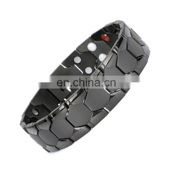 Double Row 4 Element Pain Relief Mens Bio Health Stainless Steel Magnetic Bracelet photo-3