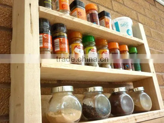 Custom Made Natural Color Solid Wooden Spice Rack photo-5