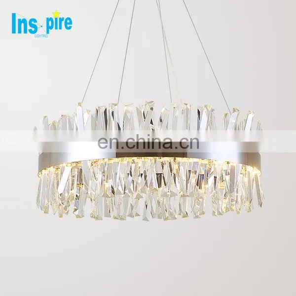 Популярный на рынке люстры из нержавеющей стали с LED кристаллами для столовой, современный люстра photo-2