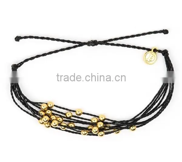 Girls Gift Knotted Cord Beads Bracelet Colorful Wax Cord Woven photo-3