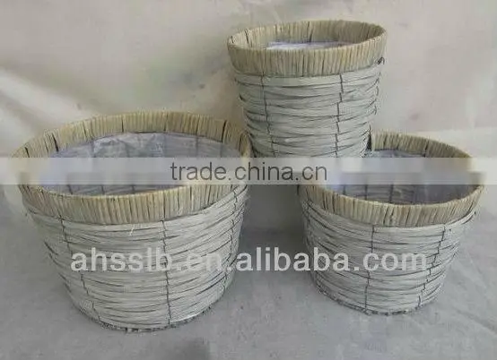 2013 Antique Color Woven Willow Garden Decoration Flowerpot photo-3