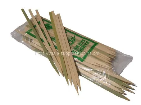 Flat Style Bamboo Wood BBQ Kebab Meat Skewer photo-2