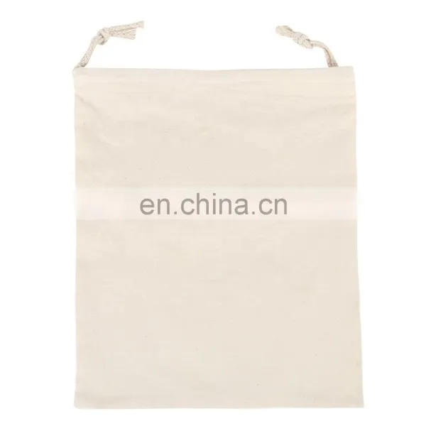 Cotton Canvas Mesh Storage Drawstring Washable Shopping Tote Bag photo-5