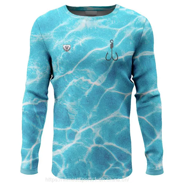 High Quality Custom Sublimation Fishing Shirt of Round Neck