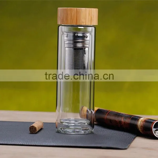 High Borosilicate Glass Water Bottle With Bamboo Lid photo-3