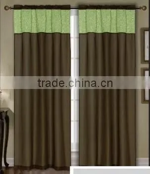 2PC JACQUARD POLYESTER PATCHWORK FABRIC CURTAIN