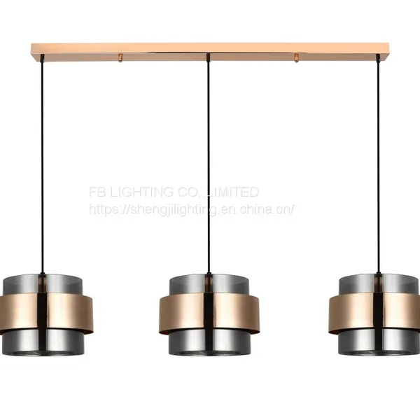 Modern Glass Hanging Lamp Restaurant Coffee Bar Suspension Lighting Fixture SATIN NICKEL Iron SMOKING Glass Shade Creative Pendant Light Chandelier photo-4