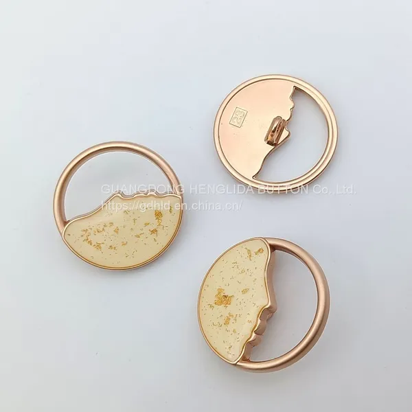 2023 Wholesale OEKO-TEX 23mm Hollowed Out Shape Gold Metal Hand Sewing Button for Clothes photo-5
