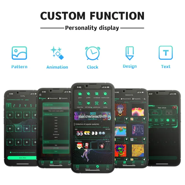 Smart Rear Screen APP Controlled Text Pattern Animation Clock Free Design Flexible Led Matrix Panels for Car Advertising photo-6