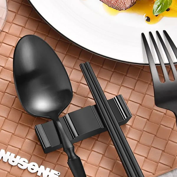 Wholesale Luxury Dual-purpose Metal Chopstick Holder, 304 Stainless Steel Chopstick Rest, Spoon, Fork, and Knife Holder, Table Decoration photo-3