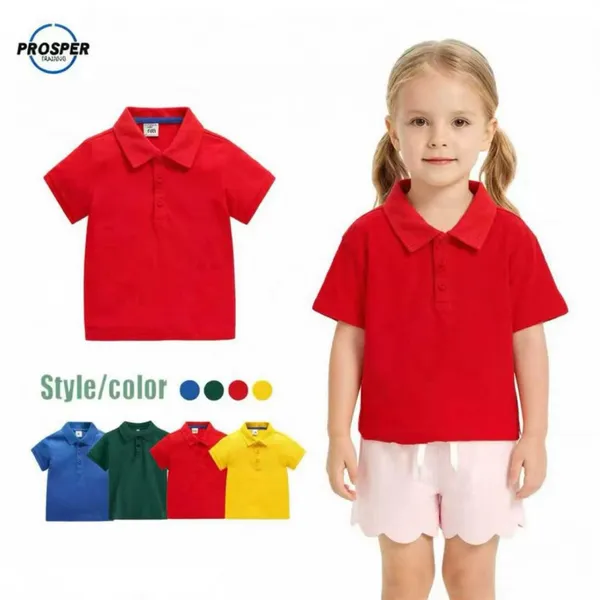 School Uniforms High Quality School Clothing for Kids Cotton School Wear Polo T-shirt High-end Customized Uniforms Logo Printing Embroidery photo-3