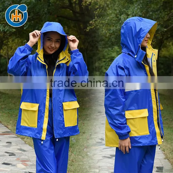 High Reflective Safety Nylon Raincoat for Motorcycle Riders