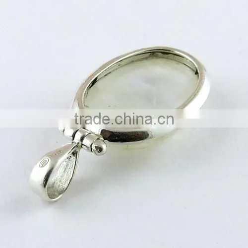 Delicate Rainbow Moon Stone Pendant, Wholesale Silver Jewelry, Handmade Silver Jewelry photo-5