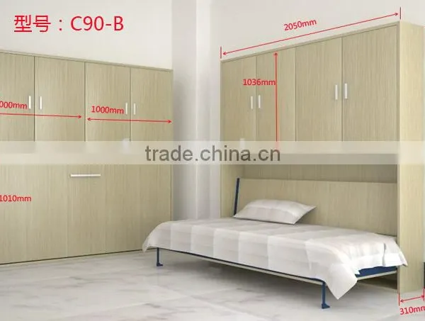 Saving Hidden Wall Bed,folding Wall Bed,wall Bed With Cabinet(SZ-WBA90-C ) photo-4