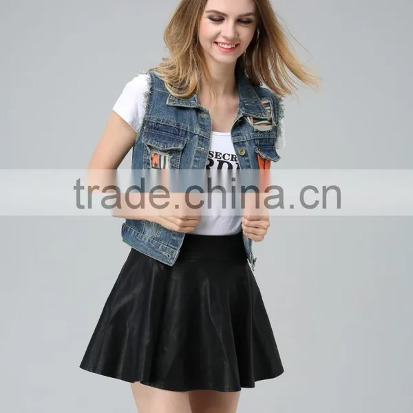 Europe Hot Sale High Waist Irregular Irregular Denim photo-3