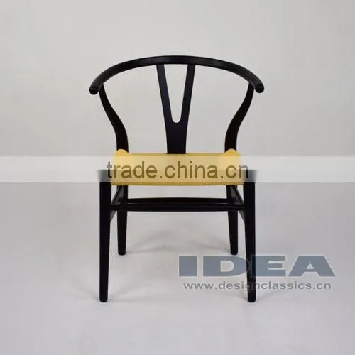 Replica Hans Wegner Y Chair - Beech Solid Wood in Black Color photo-2