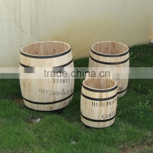 HL085 Set of Two Wooden Beer Barrelwith Natrual Color photo-2