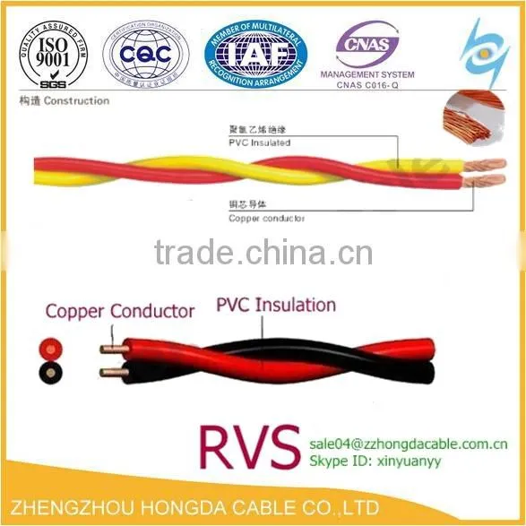 Xlpe Low Smoke Halogen Free Silicone 16 Awg Rvs PVC Insulated Flexible Twin Twisted Cable Wire