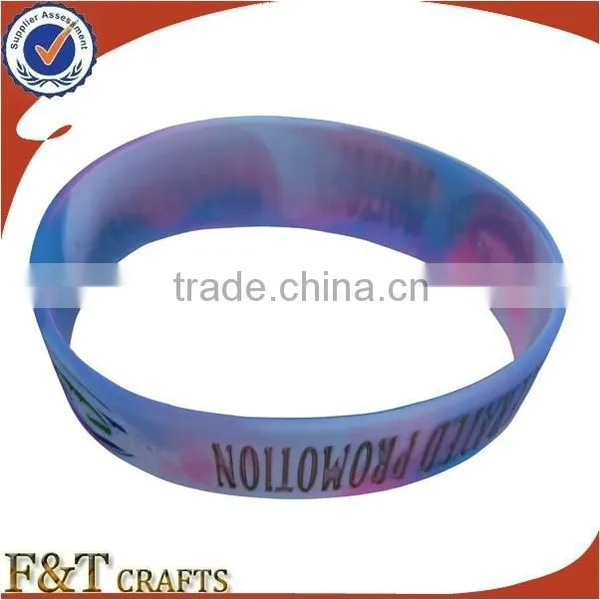 Promotional Thick Cool Mens Rubber College Team Wide Silicone Bracelet in Bulk photo-2
