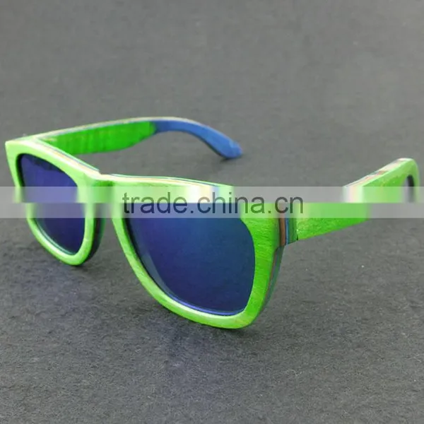 2015 New Design Green Maple Ecycled Skateboard Wood Sunglasses photo-4