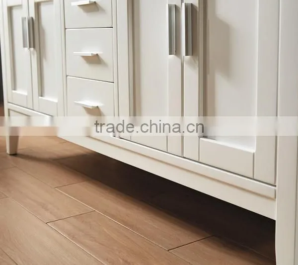 Double Sinks Solid Wood Bathroom Vanity With 18mm Marble photo-2